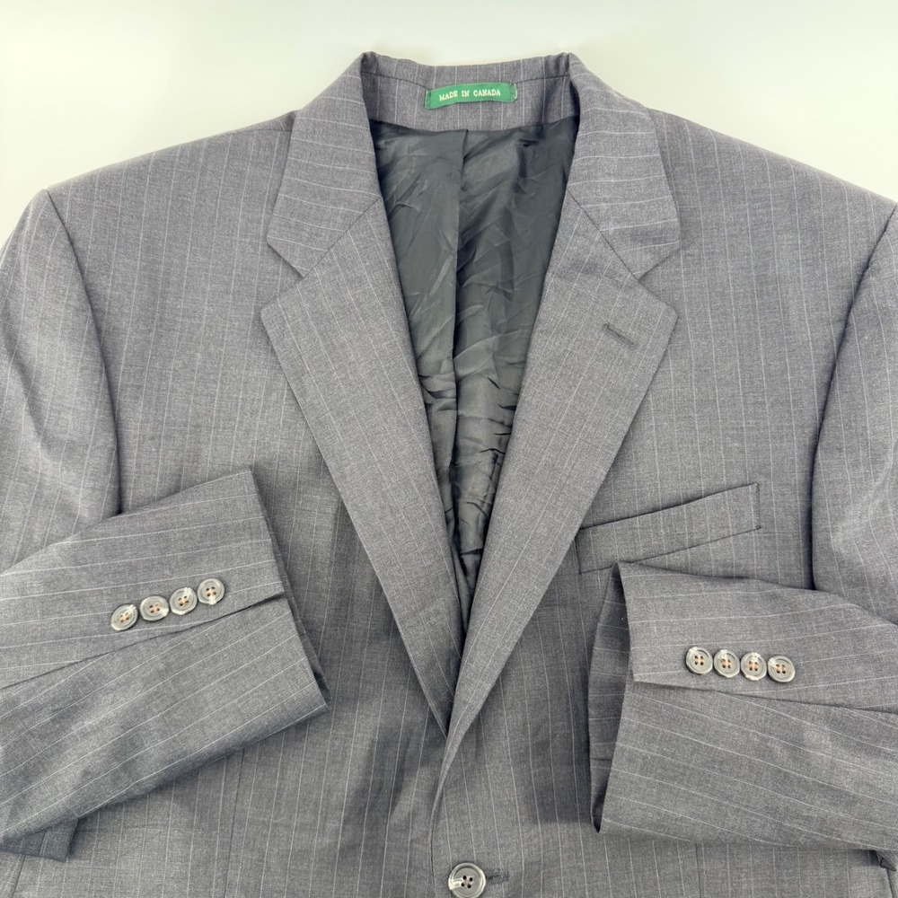 Lauren Ralph Lauren Grey Pinstripe Wool Blazer Sport Coat 44R Mens Jacket